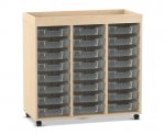 Flexeo Regal PRO, 3 Reihen, 24 Boxen Gr. S, Aufkantung  (Zoom)