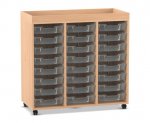 Flexeo Regal PRO, 3 Reihen, 24 Boxen Gr. S, Aufkantung  (Zoom)
