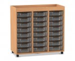 Flexeo Regal PRO, 3 Reihen, 24 Boxen Gr. S, Aufkantung  (Zoom)