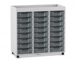Flexeo Regal PRO, 3 Reihen, 24 Boxen Gr. S, Aufkantung  (Zoom)