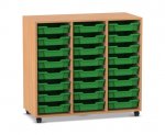 Flexeo Regal PRO, 3 Reihen, 24 Boxen Gr. S  (Zoom)