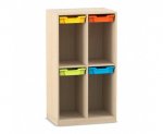 Flexeo Schulranzenregal PRO, 2 Reihen, 4 Boxen Gr. S, fr 4 Schulranzen