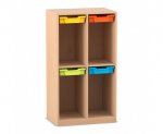Flexeo Schulranzenregal PRO, 2 Reihen, 4 Boxen Gr. S, für 4 Schulranzen  (Zoom)