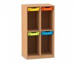 Flexeo Schulranzenregal PRO, 2 Reihen, 4 Boxen Gr. S, für 4 Schulranzen  (Zoom)