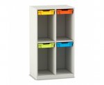 Flexeo Schulranzenregal PRO, 2 Reihen, 4 Boxen Gr. S, für 4 Schulranzen  (Zoom)