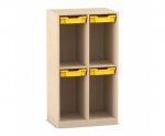 Flexeo Schulranzenregal PRO, 2 Reihen, 4 Boxen Gr. S, für 4 Schulranzen  (Zoom)