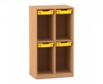 Flexeo Schulranzenregal PRO, 2 Reihen, 4 Boxen Gr. S, für 4 Schulranzen  (Zoom)