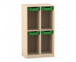 Flexeo Schulranzenregal PRO, 2 Reihen, 4 Boxen Gr. S, für 4 Schulranzen  (Zoom)