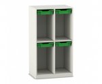Flexeo Schulranzenregal PRO, 2 Reihen, 4 Boxen Gr. S, für 4 Schulranzen  (Zoom)