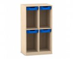 Flexeo Schulranzenregal PRO, 2 Reihen, 4 Boxen Gr. S, für 4 Schulranzen  (Zoom)