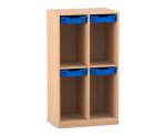 Flexeo Schulranzenregal PRO, 2 Reihen, 4 Boxen Gr. S, für 4 Schulranzen  (Zoom)