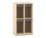Flexeo Schulranzenregal PRO, 2 Reihen, 4 Boxen Gr. S, für 4 Schulranzen  (Zoom)