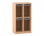 Flexeo Schulranzenregal PRO, 2 Reihen, 4 Boxen Gr. S, für 4 Schulranzen  (Zoom)