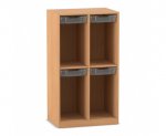 Flexeo Schulranzenregal PRO, 2 Reihen, 4 Boxen Gr. S, für 4 Schulranzen  (Zoom)