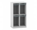 Flexeo Schulranzenregal PRO, 2 Reihen, 4 Boxen Gr. S, für 4 Schulranzen  (Zoom)