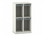 Flexeo Schulranzenregal PRO, 2 Reihen, 4 Boxen Gr. S, für 4 Schulranzen  (Zoom)