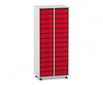 Flexeo Regal, 2 Reihen, 28 kleine Boxen  (Zoom)