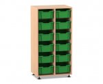 Flexeo Regal PRO, 2 Reihen, 12 Boxen Gr. M  (Zoom)