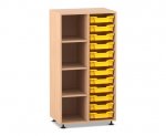 Flexeo Regal PRO, 2 Reihen, 12 Boxen Gr. S, 4 Fächer links  (Zoom)