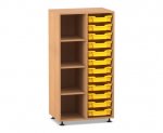 Flexeo Regal PRO, 2 Reihen, 12 Boxen Gr. S, 4 Fächer links  (Zoom)