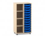 Flexeo Regal PRO, 2 Reihen, 12 Boxen Gr. S, 4 Fächer links  (Zoom)