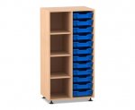 Flexeo Regal PRO, 2 Reihen, 12 Boxen Gr. S, 4 Fächer links  (Zoom)