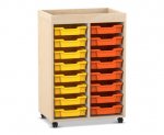 Flexeo Regal PRO, 2 Reihen, 16 Boxen Gr. S, Aufkantung