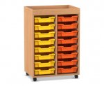 Flexeo Regal PRO, 2 Reihen, 16 Boxen Gr. S, Aufkantung  (Zoom)