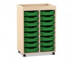 Flexeo Regal PRO, 2 Reihen, 16 Boxen Gr. S, Aufkantung  (Zoom)