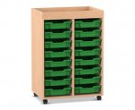 Flexeo Regal PRO, 2 Reihen, 16 Boxen Gr. S, Aufkantung  (Zoom)