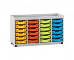 Flexeo Regal PRO, 4 Reihen, 24 Boxen Gr. S, Aufkantung  (Zoom)