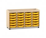 Flexeo Regal PRO, 4 Reihen, 24 Boxen Gr. S, Aufkantung  (Zoom)