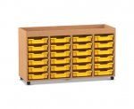 Flexeo Regal PRO, 4 Reihen, 24 Boxen Gr. S, Aufkantung  (Zoom)