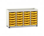 Flexeo Regal PRO, 4 Reihen, 24 Boxen Gr. S, Aufkantung  (Zoom)