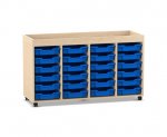 Flexeo Regal PRO, 4 Reihen, 24 Boxen Gr. S, Aufkantung  (Zoom)