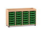 Flexeo Regal PRO, 4 Reihen, 24 Boxen Gr. S, Aufkantung  (Zoom)