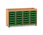 Flexeo Regal PRO, 4 Reihen, 24 Boxen Gr. S, Aufkantung  (Zoom)