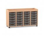 Flexeo Regal PRO, 4 Reihen, 24 Boxen Gr. S, Aufkantung  (Zoom)