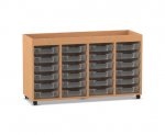 Flexeo Regal PRO, 4 Reihen, 24 Boxen Gr. S, Aufkantung  (Zoom)