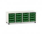 Flexeo Regal PRO, 4 Reihen, 16 Boxen Gr. S  (Zoom)