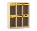 Flexeo Schulranzenregal PRO, 3 Reihen, 6 Boxen Gr. S, für 6 Schulranzen  (Zoom)