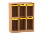 Flexeo Schulranzenregal PRO, 3 Reihen, 6 Boxen Gr. S, für 6 Schulranzen  (Zoom)