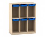 Flexeo Schulranzenregal PRO, 3 Reihen, 6 Boxen Gr. S, für 6 Schulranzen  (Zoom)
