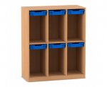 Flexeo Schulranzenregal PRO, 3 Reihen, 6 Boxen Gr. S, für 6 Schulranzen  (Zoom)