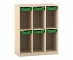 Flexeo Schulranzenregal PRO, 3 Reihen, 6 Boxen Gr. S, für 6 Schulranzen  (Zoom)