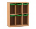 Flexeo Schulranzenregal PRO, 3 Reihen, 6 Boxen Gr. S, für 6 Schulranzen  (Zoom)