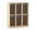 Flexeo Schulranzenregal PRO, 3 Reihen, 6 Boxen Gr. S, für 6 Schulranzen  (Zoom)