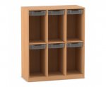 Flexeo Schulranzenregal PRO, 3 Reihen, 6 Boxen Gr. S, für 6 Schulranzen  (Zoom)