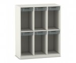 Flexeo Schulranzenregal PRO, 3 Reihen, 6 Boxen Gr. S, für 6 Schulranzen  (Zoom)