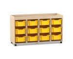 Flexeo Regal PRO, 4 Reihen, 12 Boxen Gr. M, Aufkantung  (Zoom)